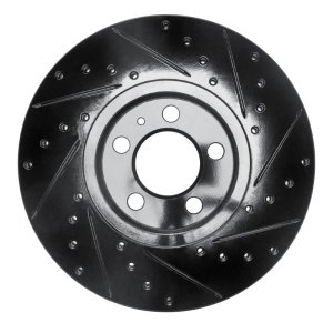 Audi A1 Brake Rotor (1) - Front Left - R1 Concepts - Drilled & Slotted - Black - `98-`18